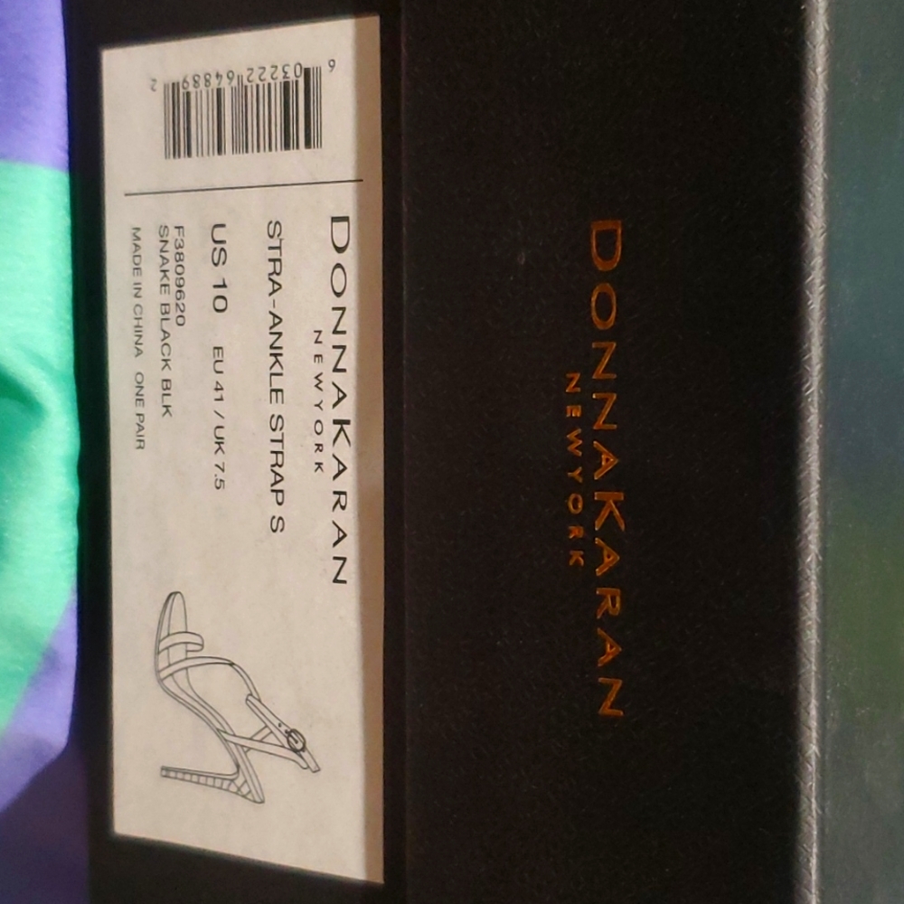 Donna Karan Snake Black Sandals